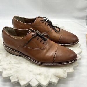 Giorgio Brutini Mens Oxford Dress Shoes Brown Leather Cap Toe Lace Up Sz 10M